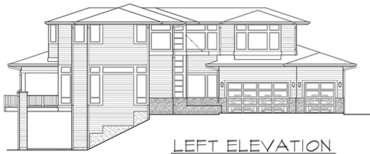Left Elevation for House Plan #335055