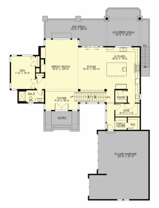 Main Floor Plan for House Plan #335055