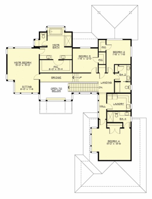 Second Floor Plan for House Plan #335055