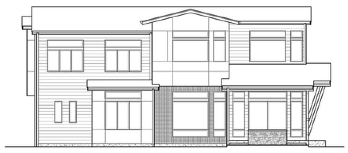 Rear Elevation for House Plan #330704