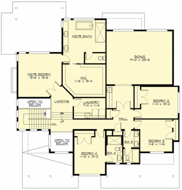 Second Floor Plan for House Plan #330704