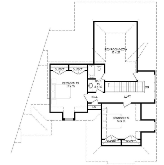 Second Floor Plan for House Plan #690053