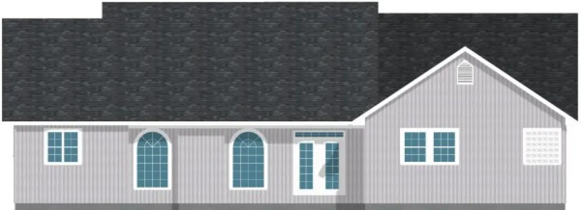 Rear Elevation for House Plan #203010