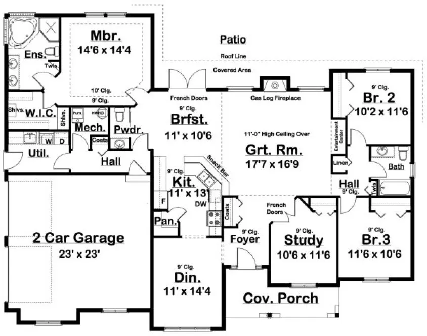 Main Floor Plan for House Plan #203010