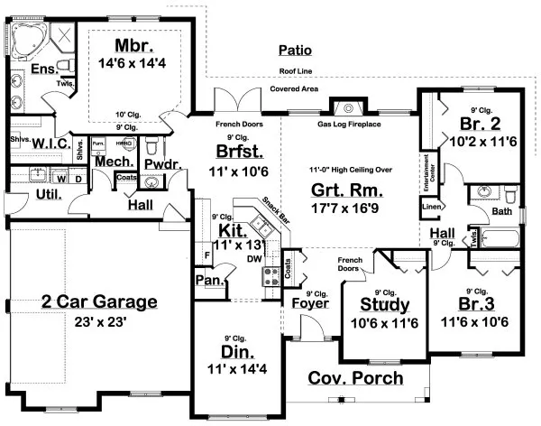 Main Floor Plan for House Plan #203010