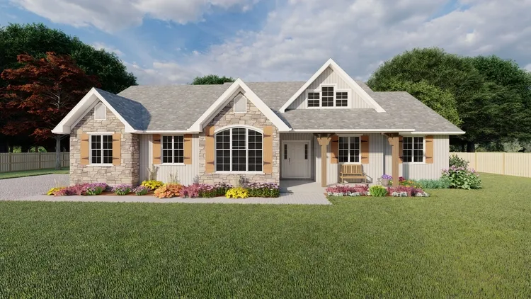 Full Rendering for House Plan #203010