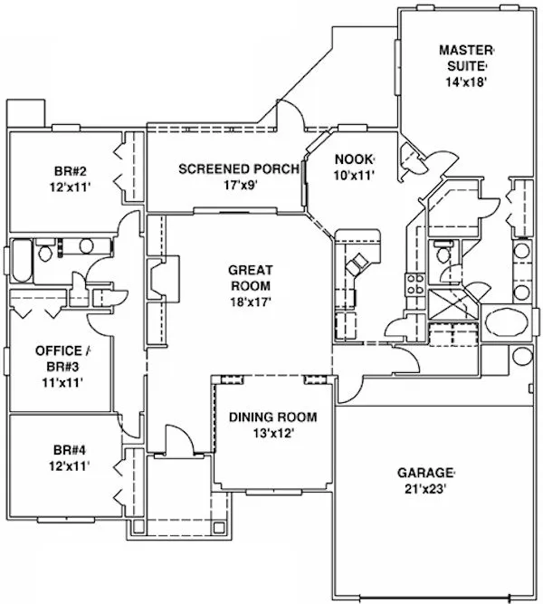 Main Floor Plan for House Plan #867002