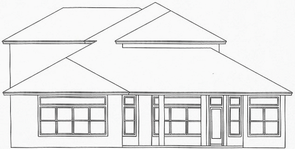 Rear Elevation for House Plan #869992