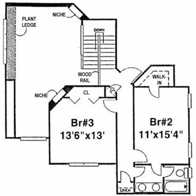 Second Floor Plan for House Plan #869992