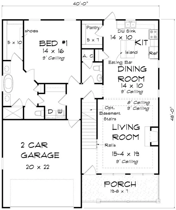 Main Floor Plan for House Plan #248032