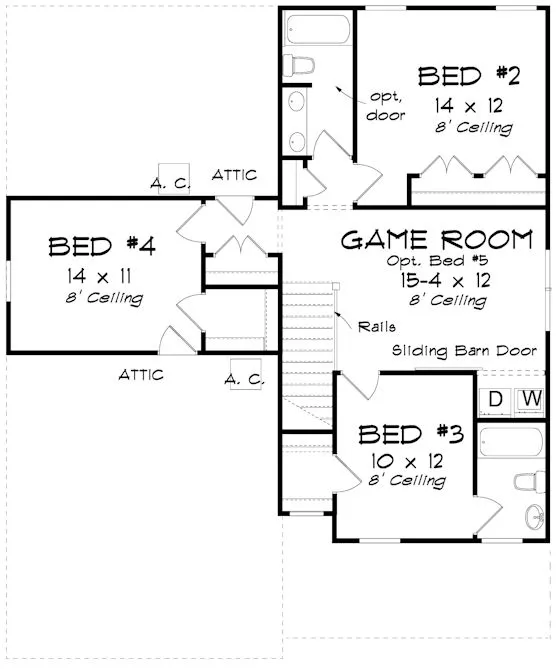 Second Floor Plan for House Plan #248032