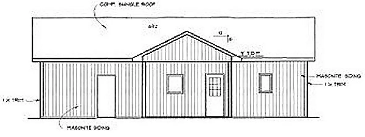 Rear Elevation for House Plan #354260