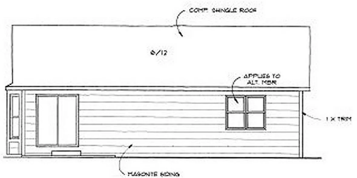 Rear Elevation for House Plan #350880