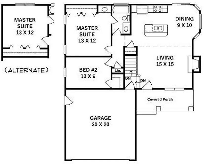 Main Floor Plan for House Plan #350880