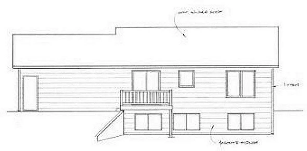 Rear Elevation for House Plan #352290