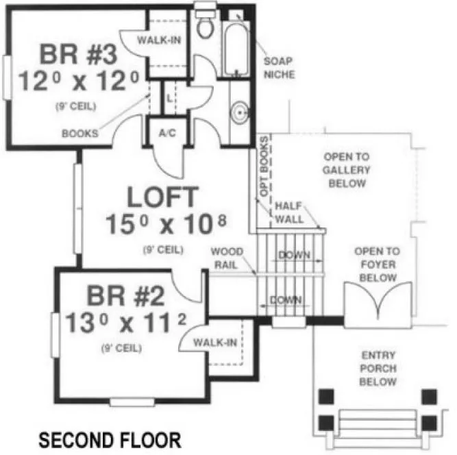 Second Floor Plan for House Plan #860822