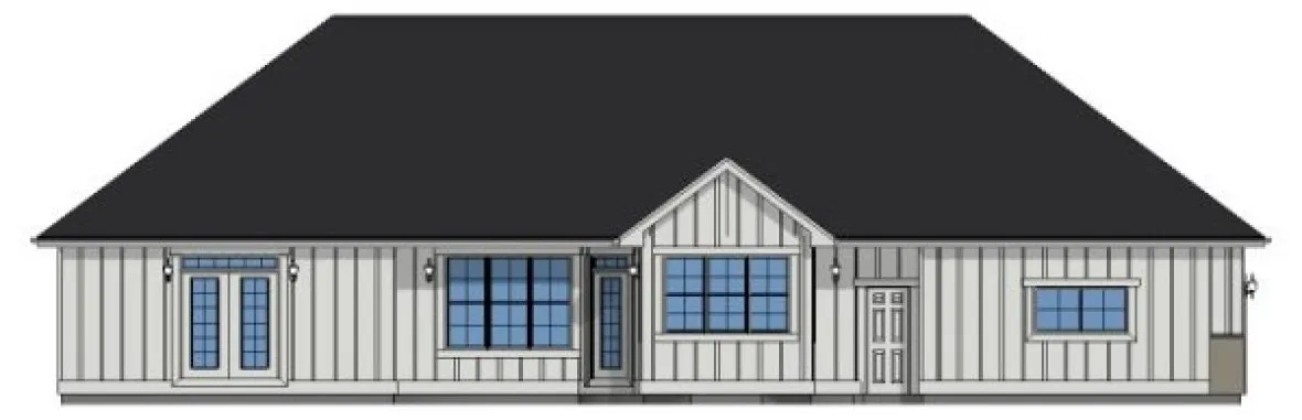 Rear Elevation for House Plan #203070