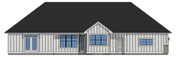 Rear Elevation for House Plan #203070