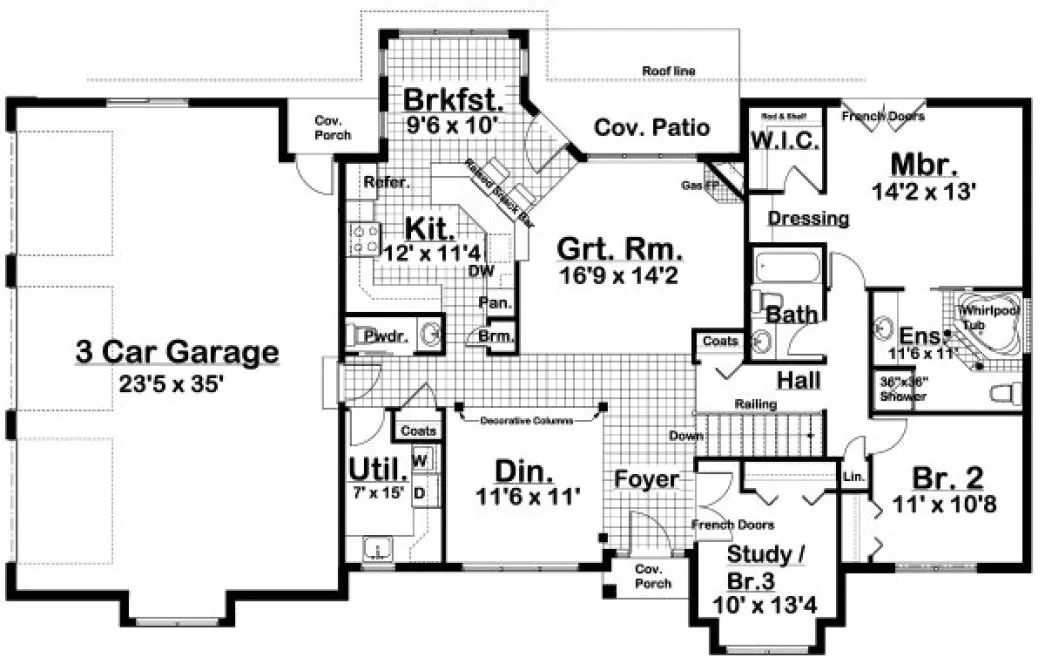 Main Floor Plan for House Plan #203070