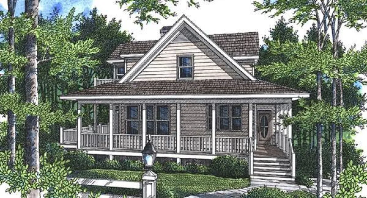 Left Elevation for House Plan #121971