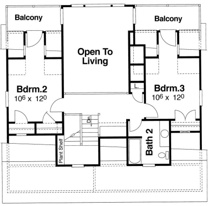 Second Floor Plan for House Plan #121971