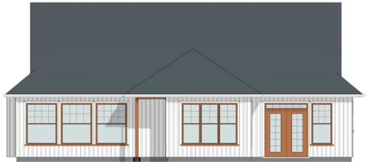 Rear Elevation for House Plan #203034