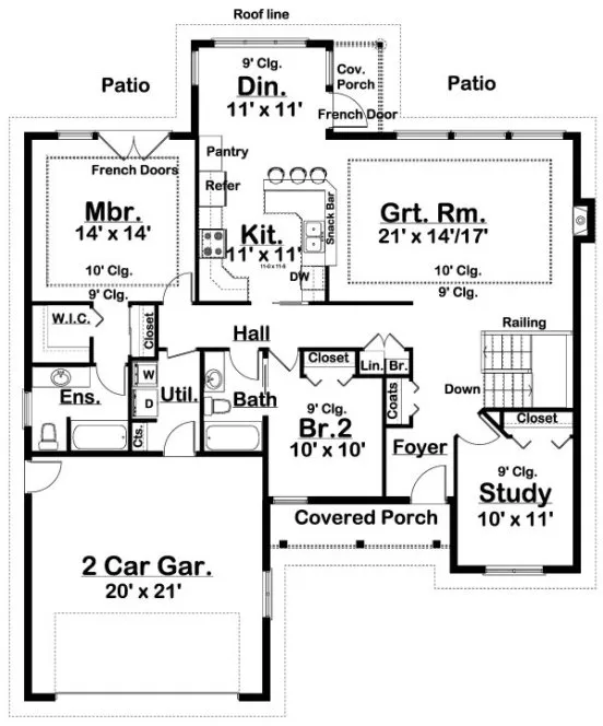 Main Floor Plan for House Plan #203034