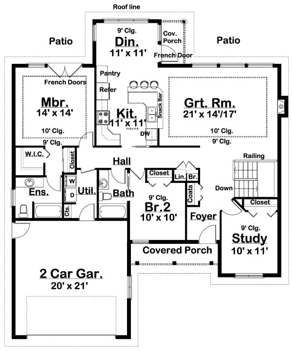 Main Floor Plan for House Plan #203034