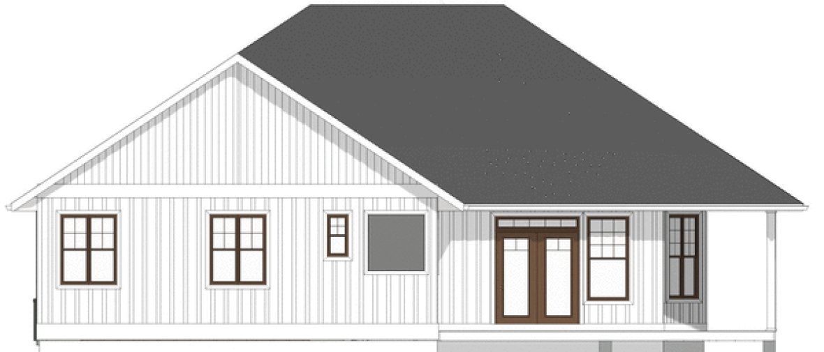 Rear Elevation for House Plan #203053