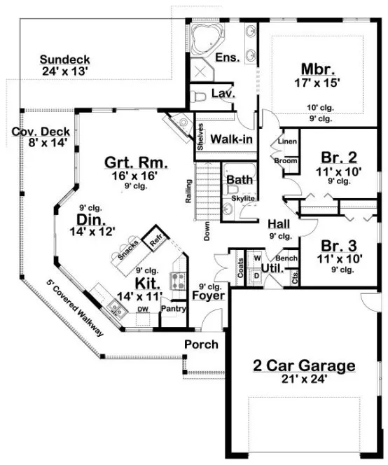 Main Floor Plan for House Plan #203053