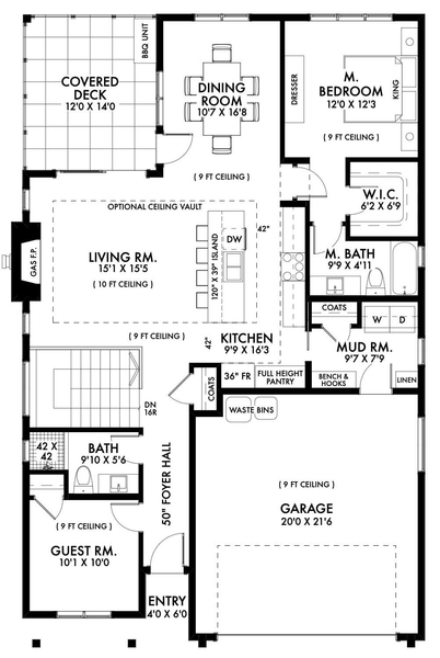 Main Floor Plan for House Plan #592922