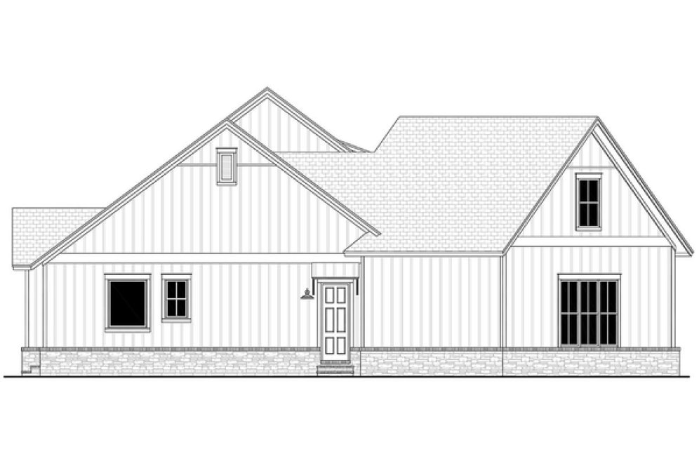 Left Elevation for House Plan #301032