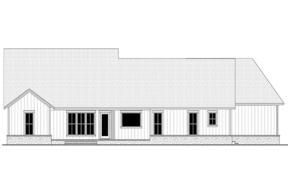 Rear Elevation for House Plan #301032