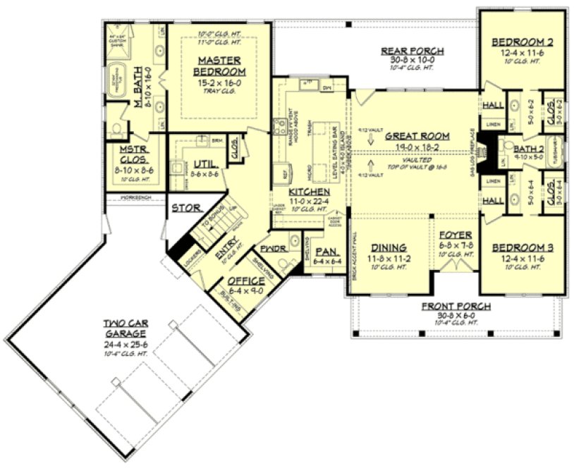 Main Floor Plan for House Plan #301032
