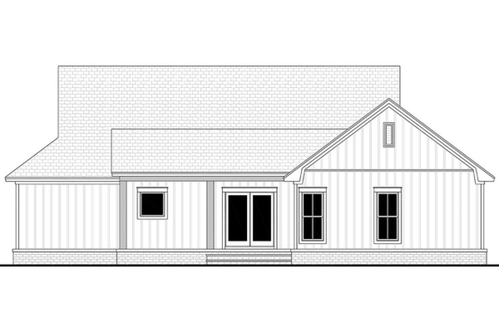 Rear Elevation for House Plan #307961
