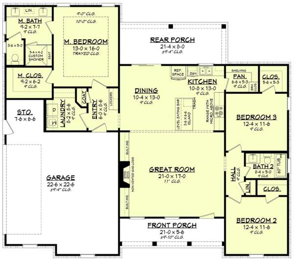 Main Floor Plan for House Plan #307961