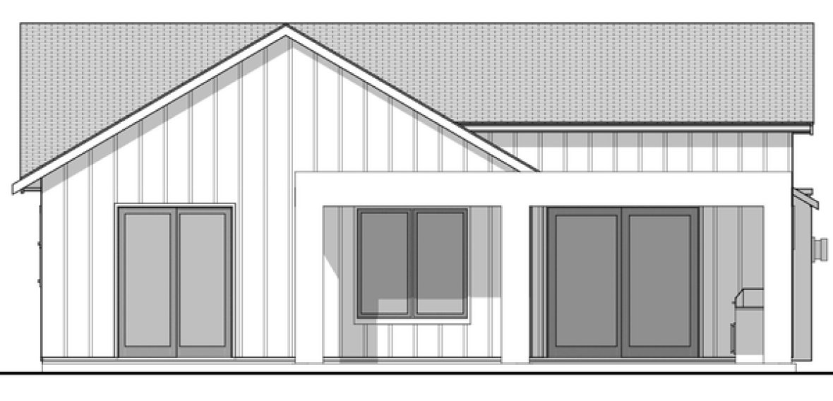 Rear Elevation for House Plan #592162