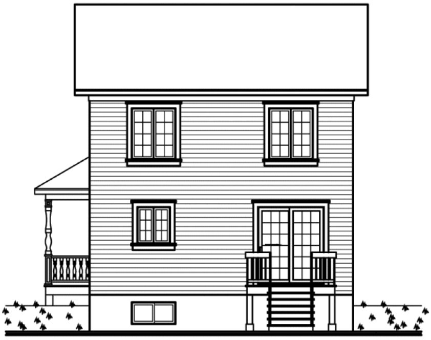 Rear Elevation for House Plan #141372