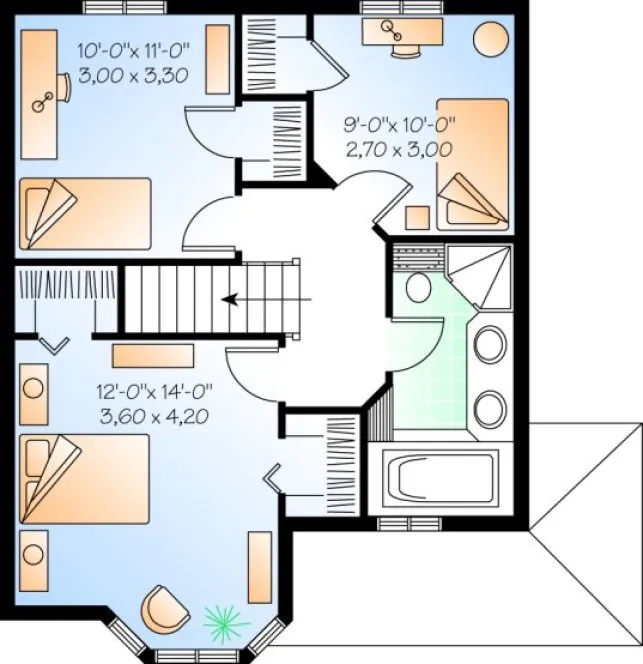 Second Floor Plan for House Plan #141372