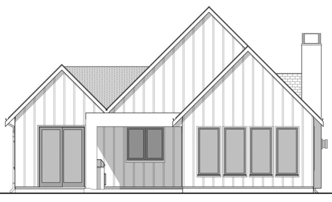 Rear Elevation for House Plan #594082