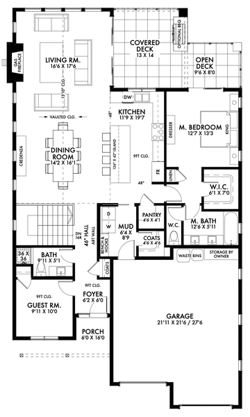Main Floor Plan for House Plan #594082