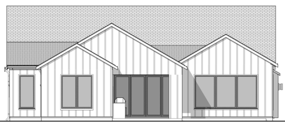 Rear Elevation for House Plan #598313