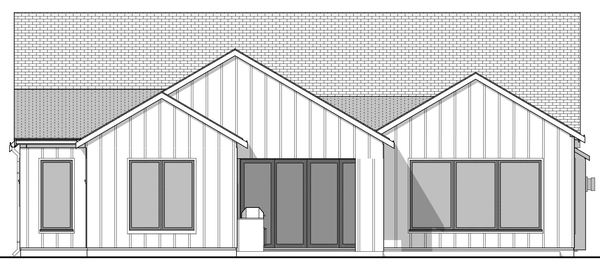 Rear Elevation for House Plan #598313