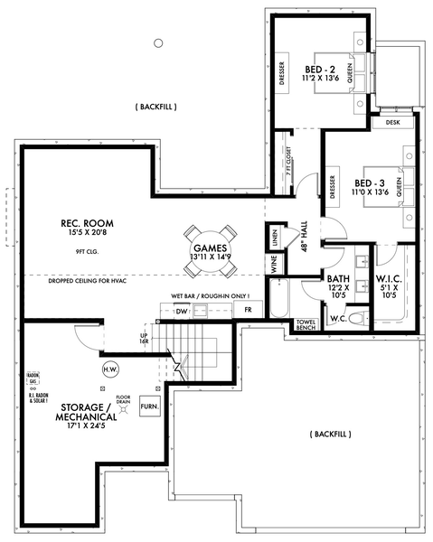Basement Plan for House Plan #598313