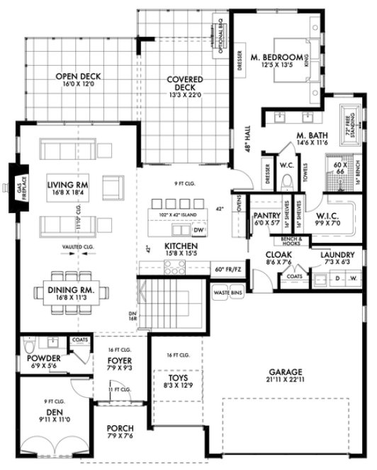 Main Floor Plan for House Plan #598313