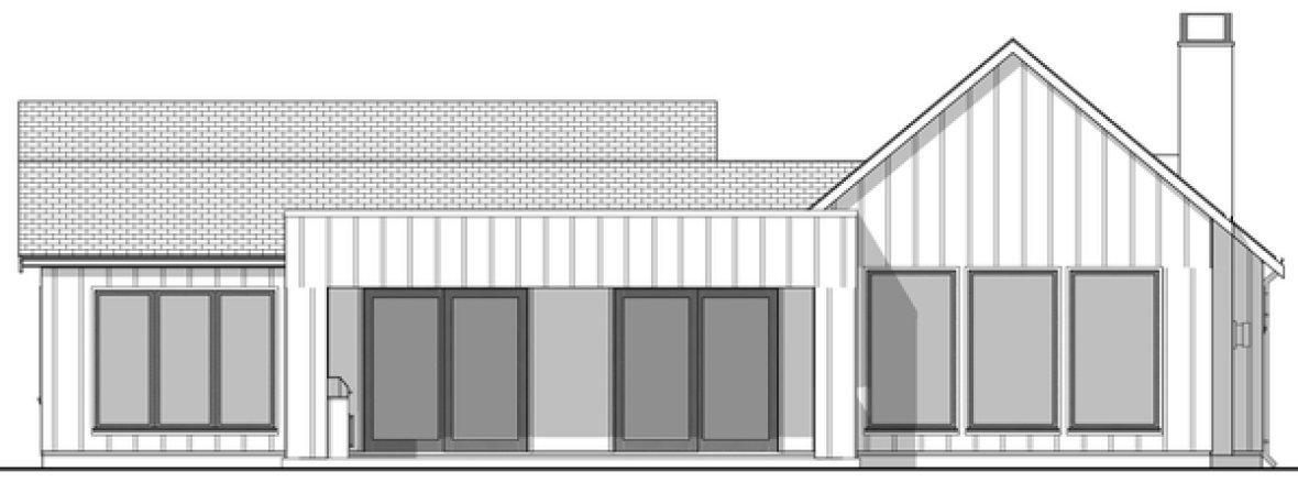 Rear Elevation for House Plan #597703