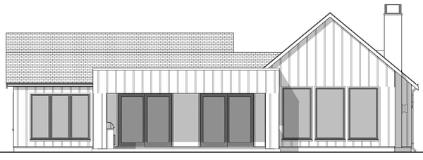 Rear Elevation for House Plan #597703