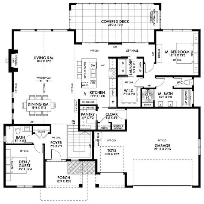 Main Floor Plan for House Plan #597703