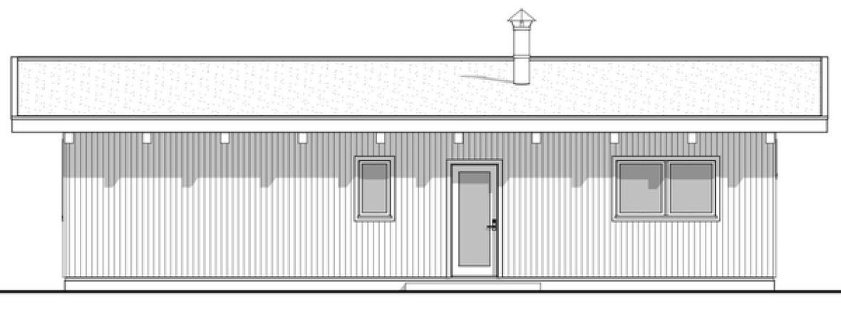 Rear Elevation for House Plan #590621