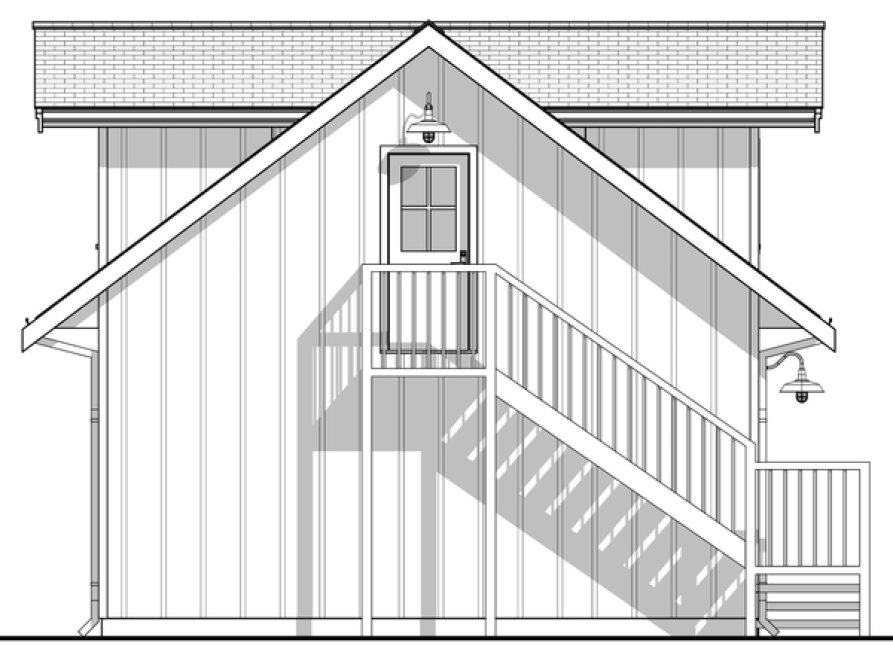 Left Elevation for House Plan #599001